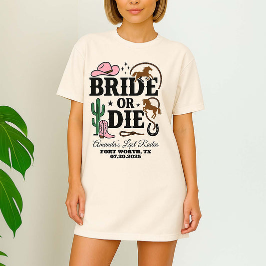 Bride or Die T-shirt | Personalized Bachelorette Party Shirts